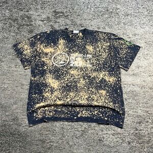 Vintage Blink 182 Hurley T Shirt Size XL Navy Blue Bleach Dye 999 Concert Band